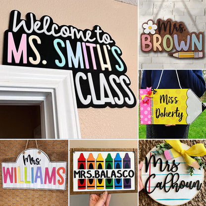 Personalized Teacher Door Sign, Classroom Door Hanger