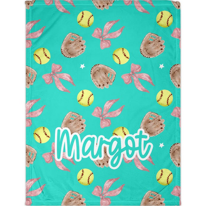 Customized Blankets  softball mat for girls
