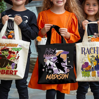 Personalized Halloween Tote Bag, Trick Or Treat Tote Bag