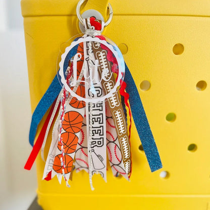 Sports theme Monogram Bogg Bag Charm Tassel