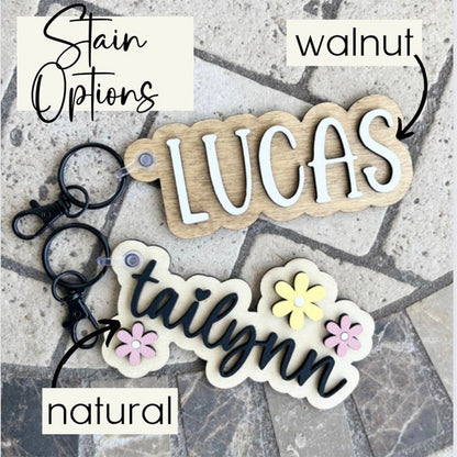 Customized Name Tags, Kids School Bags, Lunch Boxes, Backpacks, Wooden Keychains