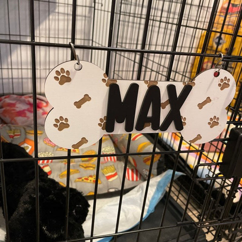 Personalized Crate Sign, Custom Dog Decor, Hanging Crate Sign, Custom Crate Sign, Dog Bone Sign