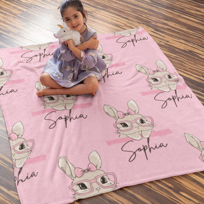 Easter Bunny Blanket-Baby Name Blanket-Bunny Baby