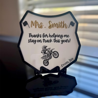 Personalized Teacher Gift From Student | Motocross Teacher Appreciation Plaque