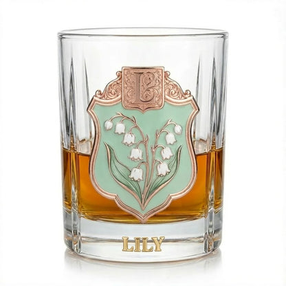 Personalized Birth Flower Whiskey Glass