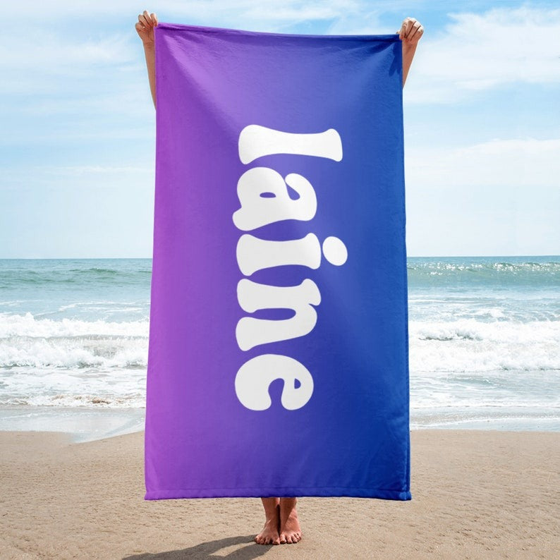 Personalized Beach Towel with Name, Packable Towel