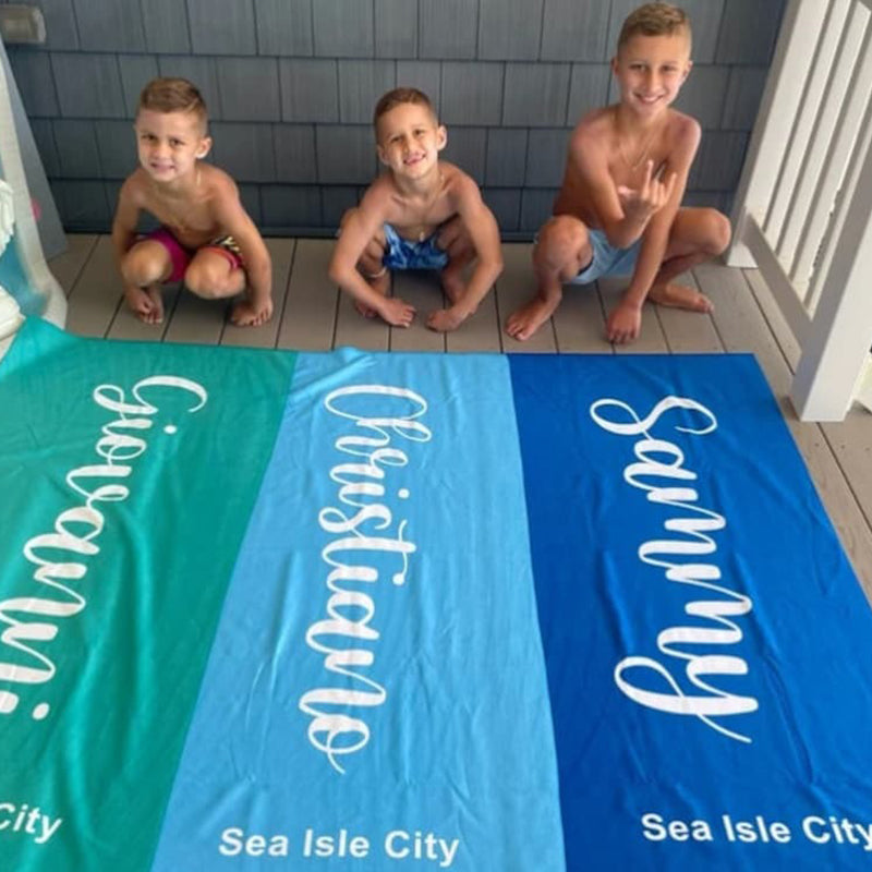 Scripty Style Personalized Beach Towel Personalized Name Bath Towel