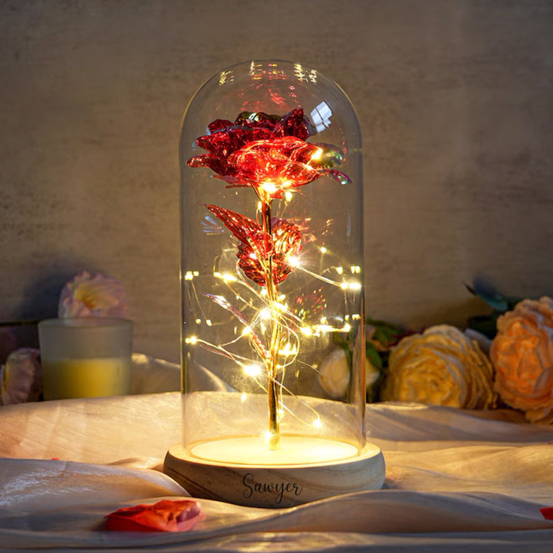 Galaxy Rose Flower Gifts,Personalized Galaxy Rose Night Light