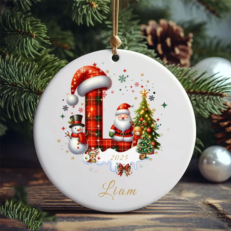 Personalized Christmas Letter Name Ornament: 2025 Family Keepsake Gift