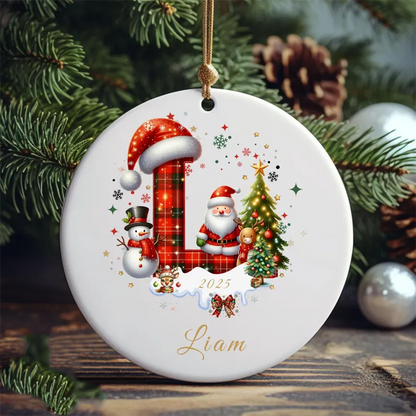 Personalized Christmas Letter Name Ornament: 2025 Family Keepsake Gift
