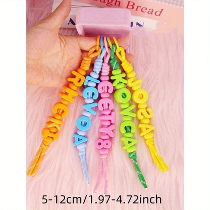 Personalized Name/Number Beaded Keyring Charm