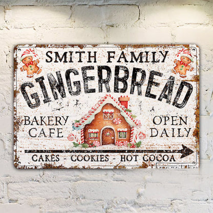 Custom Name Gingerbread Bakery Metal Sign