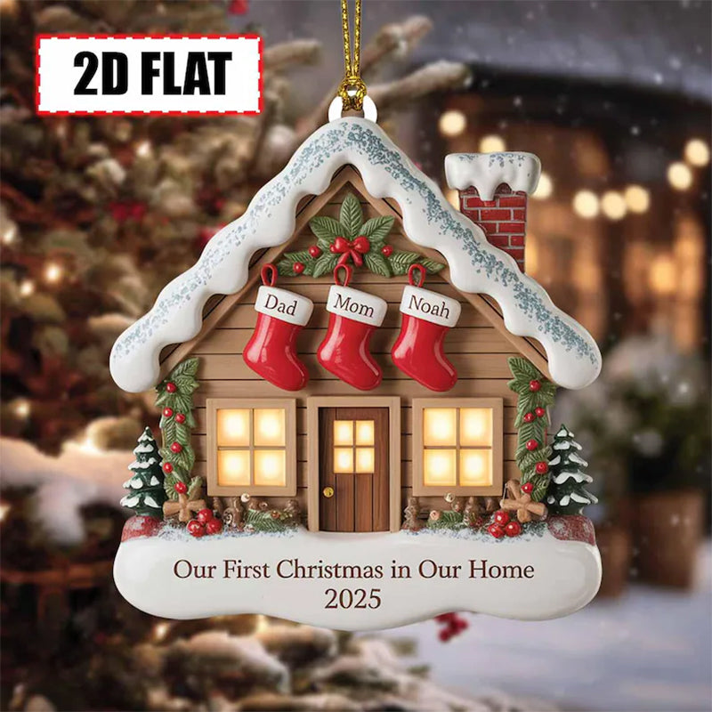 Personalized Our First Christmas in Our Home Ornament 2025 Custom Family
