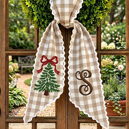 Personalized Santa Stack Christmas Wreath Sash
