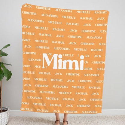 Grandma & Grandpa Blanket, Custom Name Blanket, Fleece