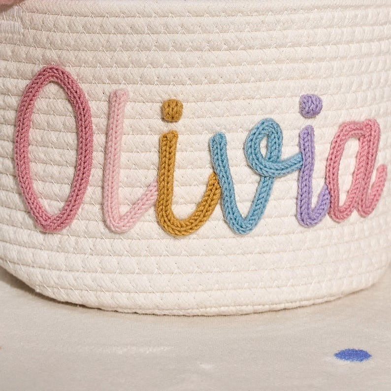 Personalized Baby Basket | Rope Cotton Baby Gift Basket