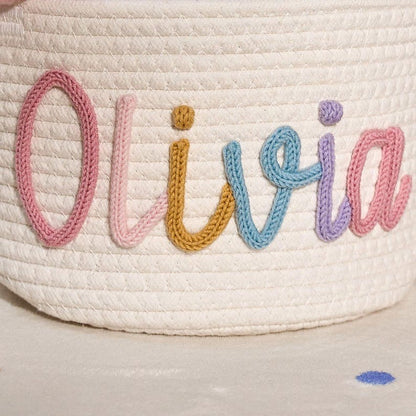 Personalized Baby Basket | Rope Cotton Baby Gift Basket