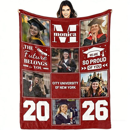 Custom Graduation Blankets with Photos Personalized Blankets