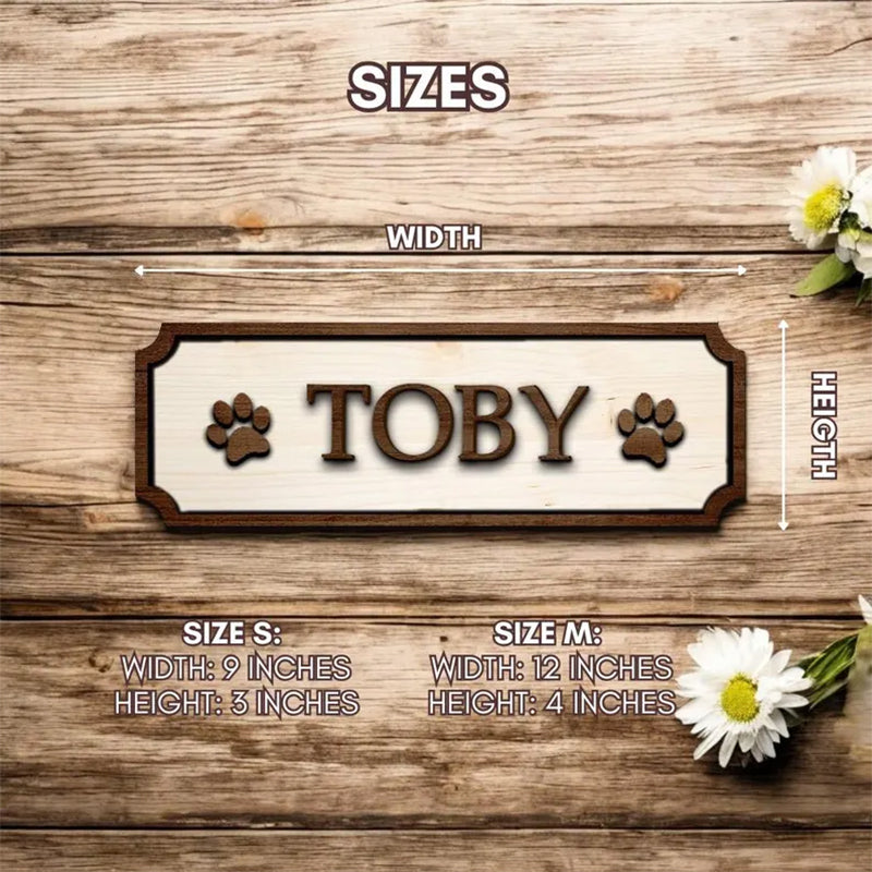 Pet Name Sign, Personalised Dog Cat Name Plaque For Pet House