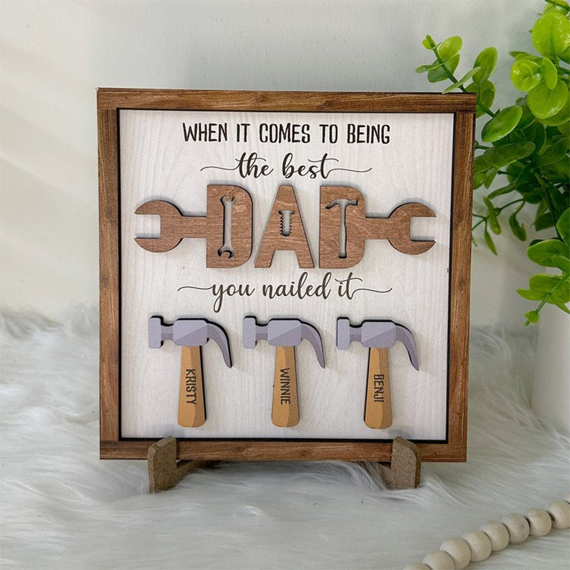 Personalized Father's Day Gift, The Best Dad Sign, Family Sign