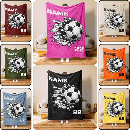 Personalized Soccer Blanket Personalized, Custom Soccer Blanket