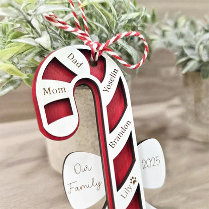 Family Christmas Ornament, 2025 Personalized Holiday Ornament for Families