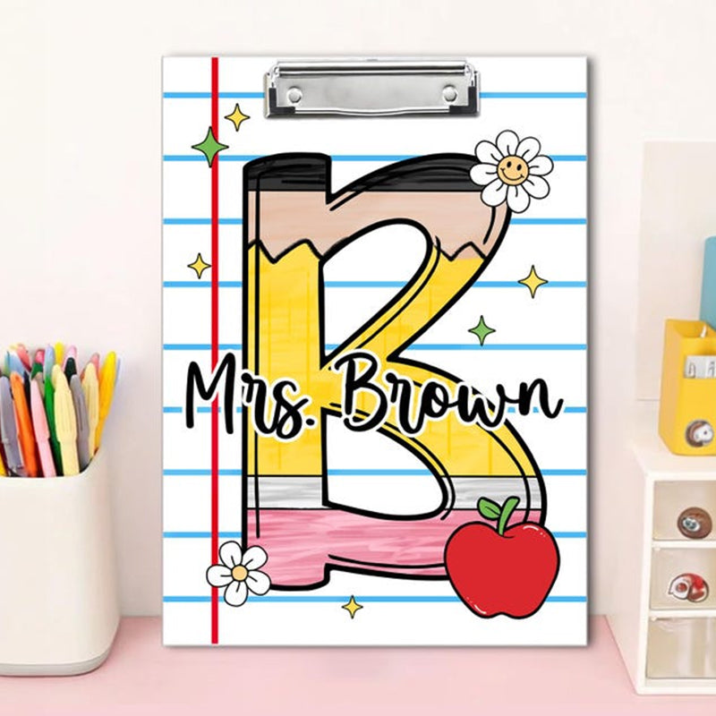 Personalized Teacher Clipboard,Teacher Initial Name Gift