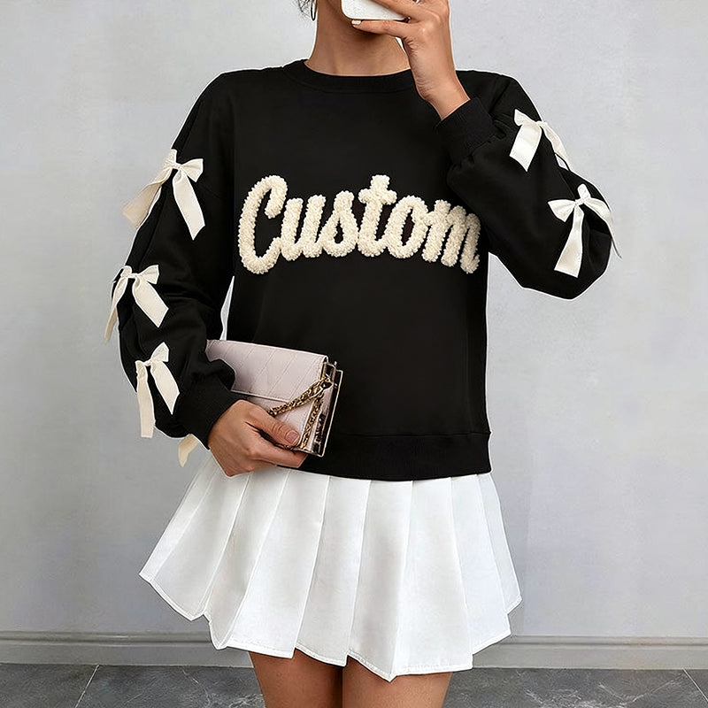 Christmas Chenille Yarn Embroidered Sweatshirt
