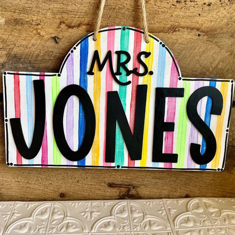 Personalized Teacher Door Sign, Classroom Door Hanger