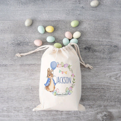 Easter Party Gift Bags, Personalized Bunny Gift Sack