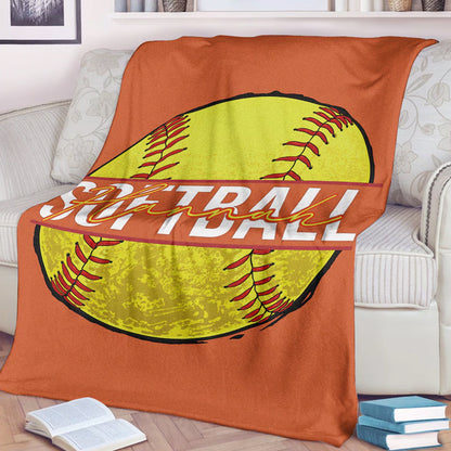 Personalized Softball Blanket, Softball Coach Gift, Gift For Her
