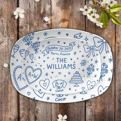 Custom Wedding Platter – Personalized Bridal Gift with Names