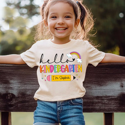 Hello Back to School Shirt, Custom Kids Name Back To School Shirt