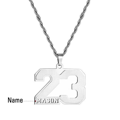 Custom Name Sports Number Necklace | Number Sports Necklace Custom Name