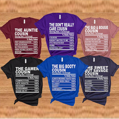 Personalized Cousin T-Shirts For Family Reunion Adult and Youth Cousins