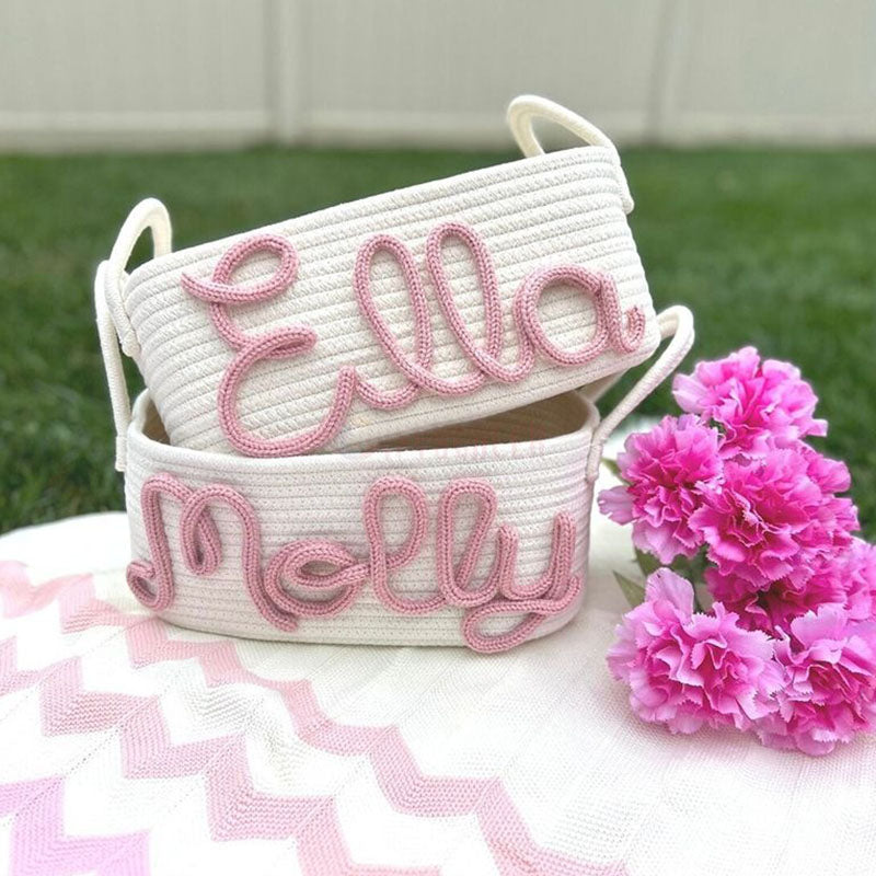 Cotton Woven Rope Personalized Baskets Customized Baby Shower Gift