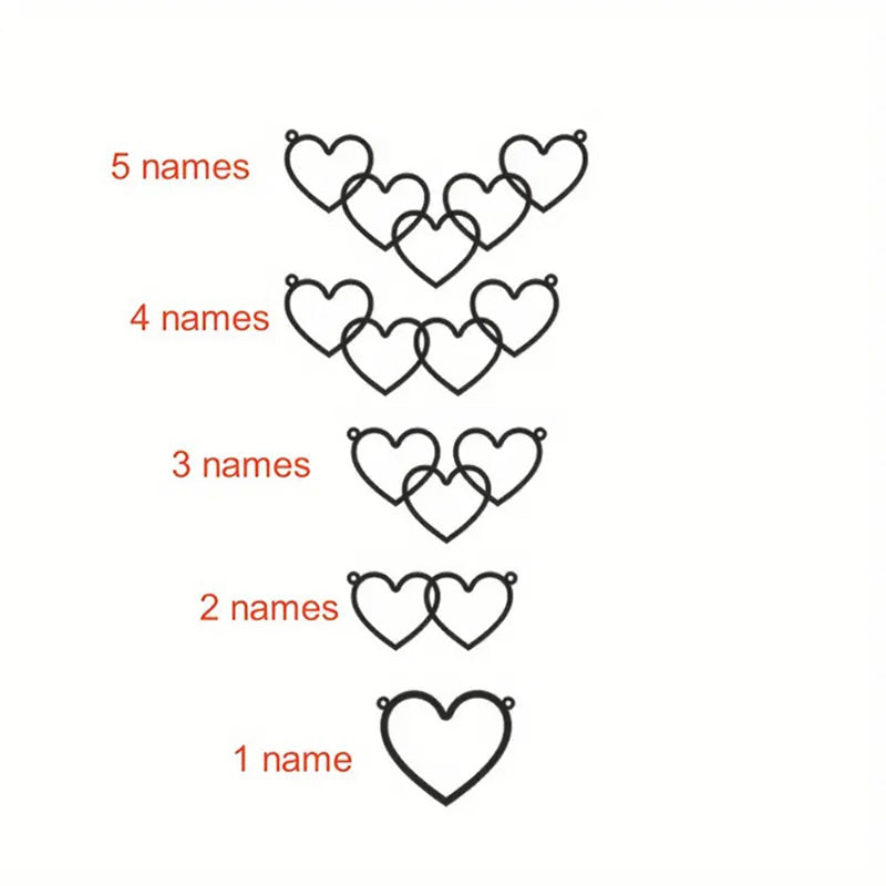 Personalized 1-5Names Heart Pendant Necklace，Birthday Anniversary Mother's Day Gift