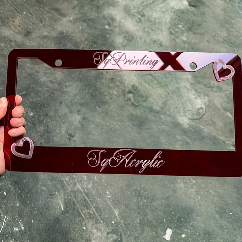 Custom engraved license plate frame