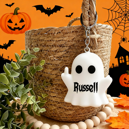 Boo Basket Tag, Halloween Name Tags Keychain