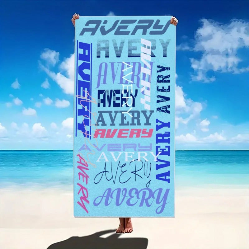 Customizable Beach Towel - Personalized Text Design
