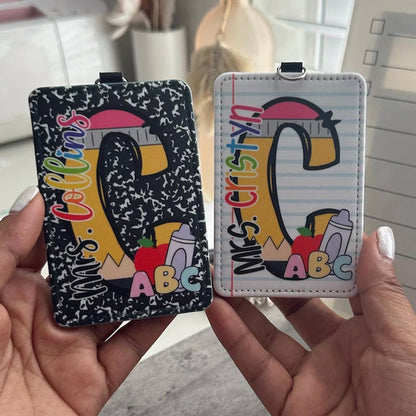 Custom Teacher ID Badge Holder, Personalized Badge Holder