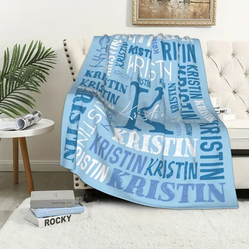 Custom Name Soft Fleece Throw Blanket