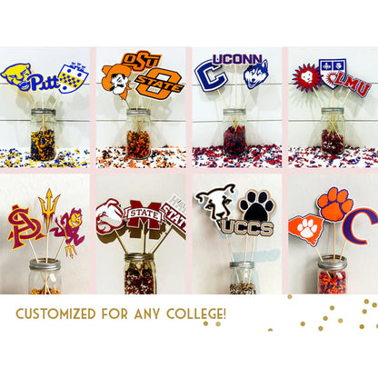 Custom University Centerpiece Sticks- Colors & Logo Graduation Gift