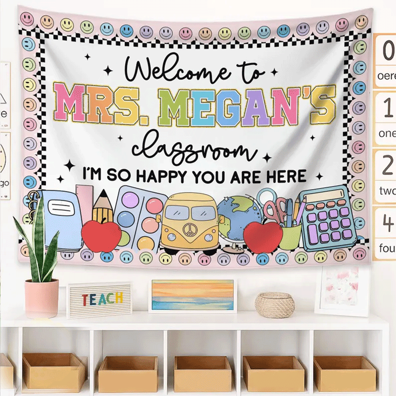 Welcome to Classroom Tapestry, Custom Name Teacher Tapestry