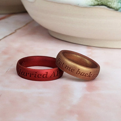 Custom Engraved Silicone Ring for Men