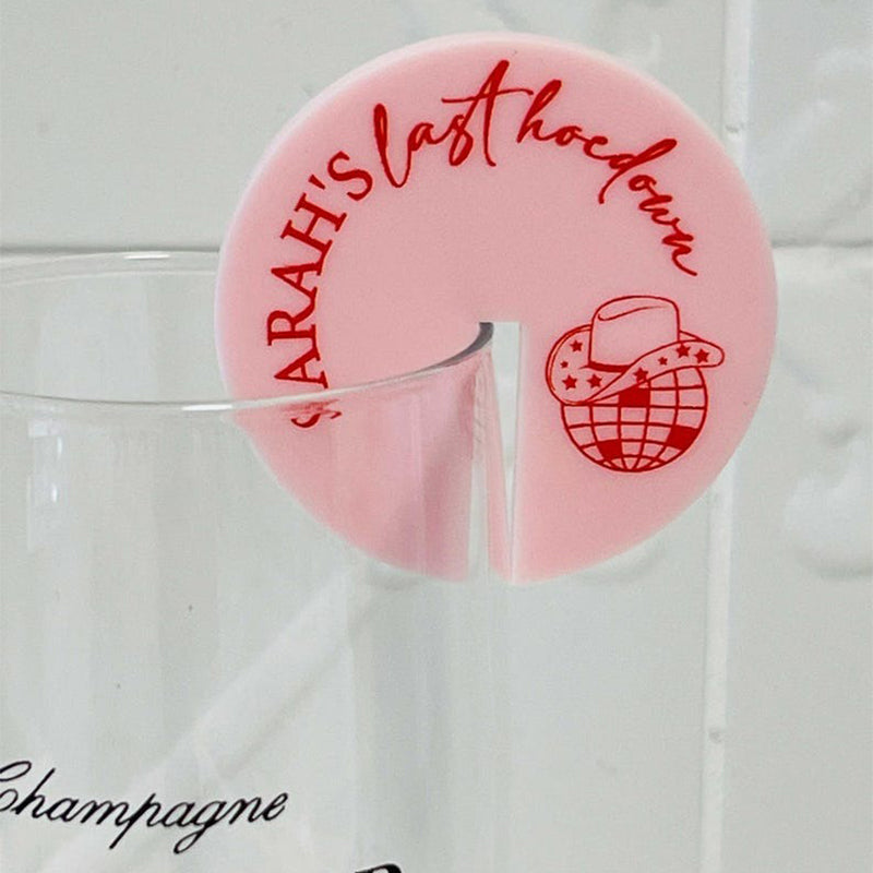 Round Cocktail Glass Hanging Drink Tag | Stemless Drink Tag