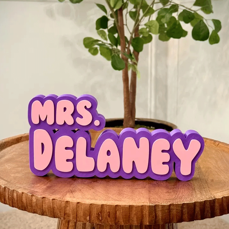 Teacher Desk Nameplate – Custom Name Sign Personalized Classroom Decor