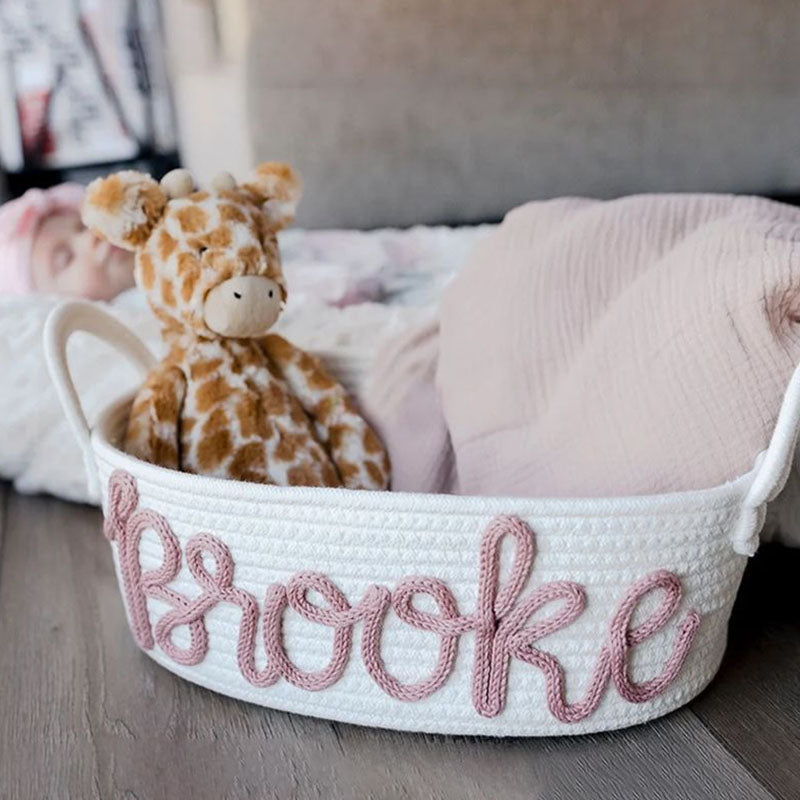 Cotton Woven Rope Personalized Baskets Customized Baby Shower Gift