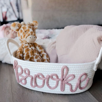 Cotton Woven Rope Personalized Baskets Customized Baby Shower Gift