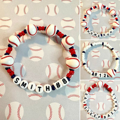 Baseball Number Name Custom Personalized Bracelet Team Player